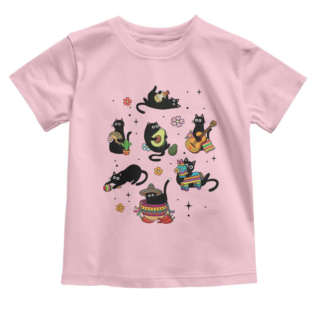 Funny Black Cat Lover Cinco De Mayo Toddler T Shirt Mexican Fiesta Gift