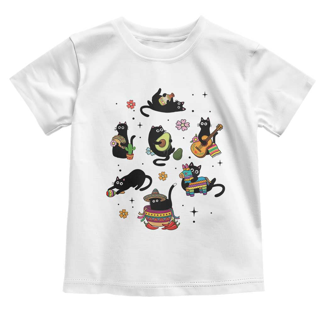 Funny Black Cat Lover Cinco De Mayo Toddler T Shirt Mexican Fiesta Gift