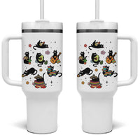 Funny Black Cat Lover Cinco De Mayo Tumbler With Handle Mexican Fiesta Gift