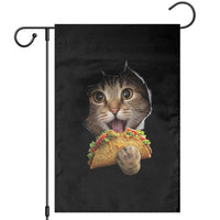 Funny Cat Eating Taco Garden Flag Mexican Food Lover Gift