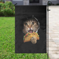 Funny Cat Eating Taco Garden Flag Mexican Food Lover Gift