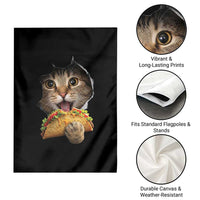 Funny Cat Eating Taco Garden Flag Mexican Food Lover Gift