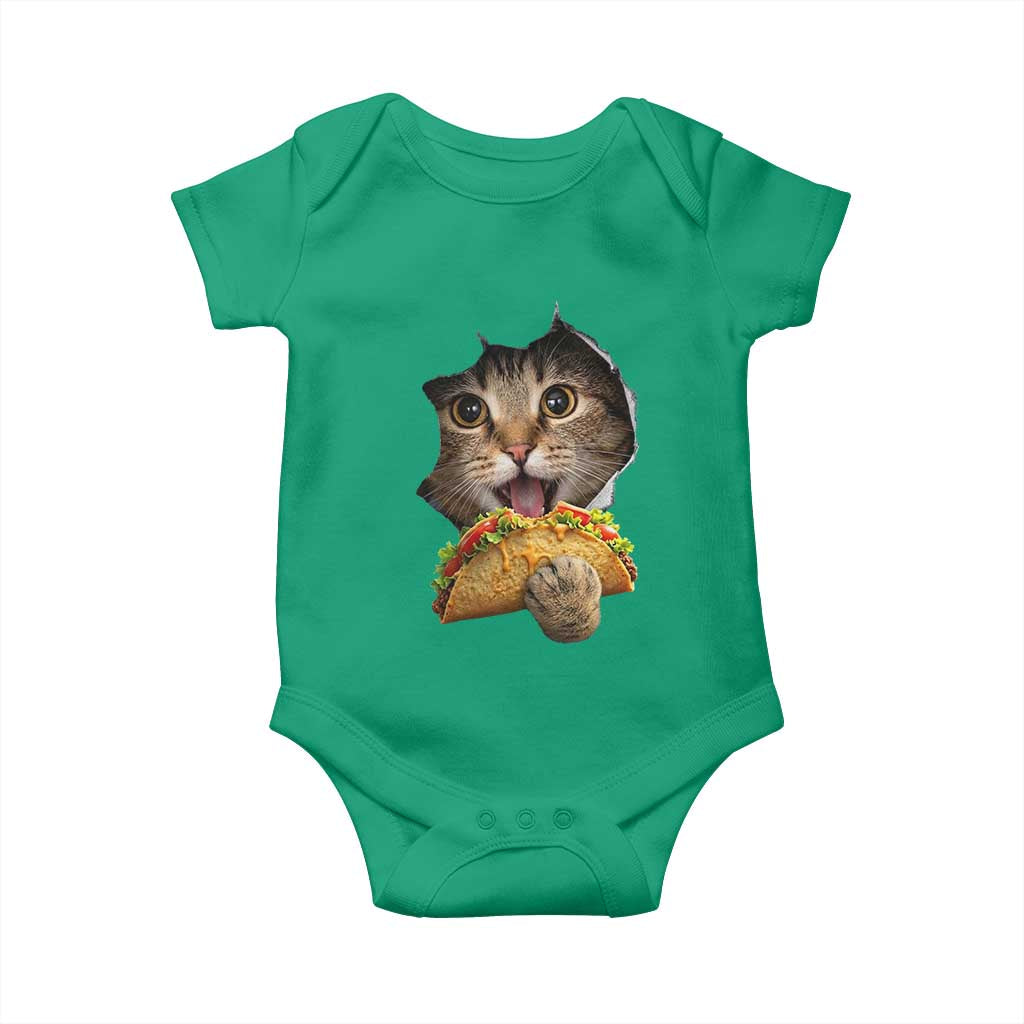 Funny Cat Eating Taco Baby Onesie Mexican Food Lover Gift