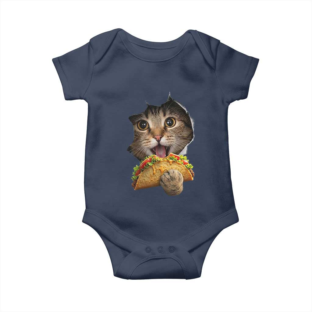 Funny Cat Eating Taco Baby Onesie Mexican Food Lover Gift
