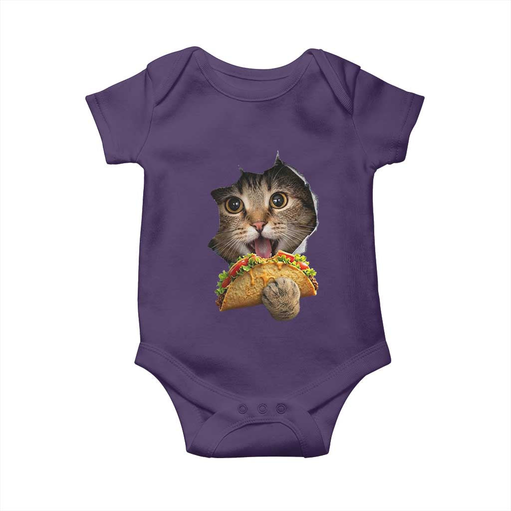 Funny Cat Eating Taco Baby Onesie Mexican Food Lover Gift