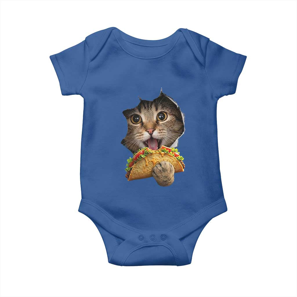Funny Cat Eating Taco Baby Onesie Mexican Food Lover Gift