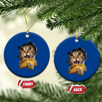 Funny Cat Eating Taco Ceramic Ornament Mexican Food Lover Gift
