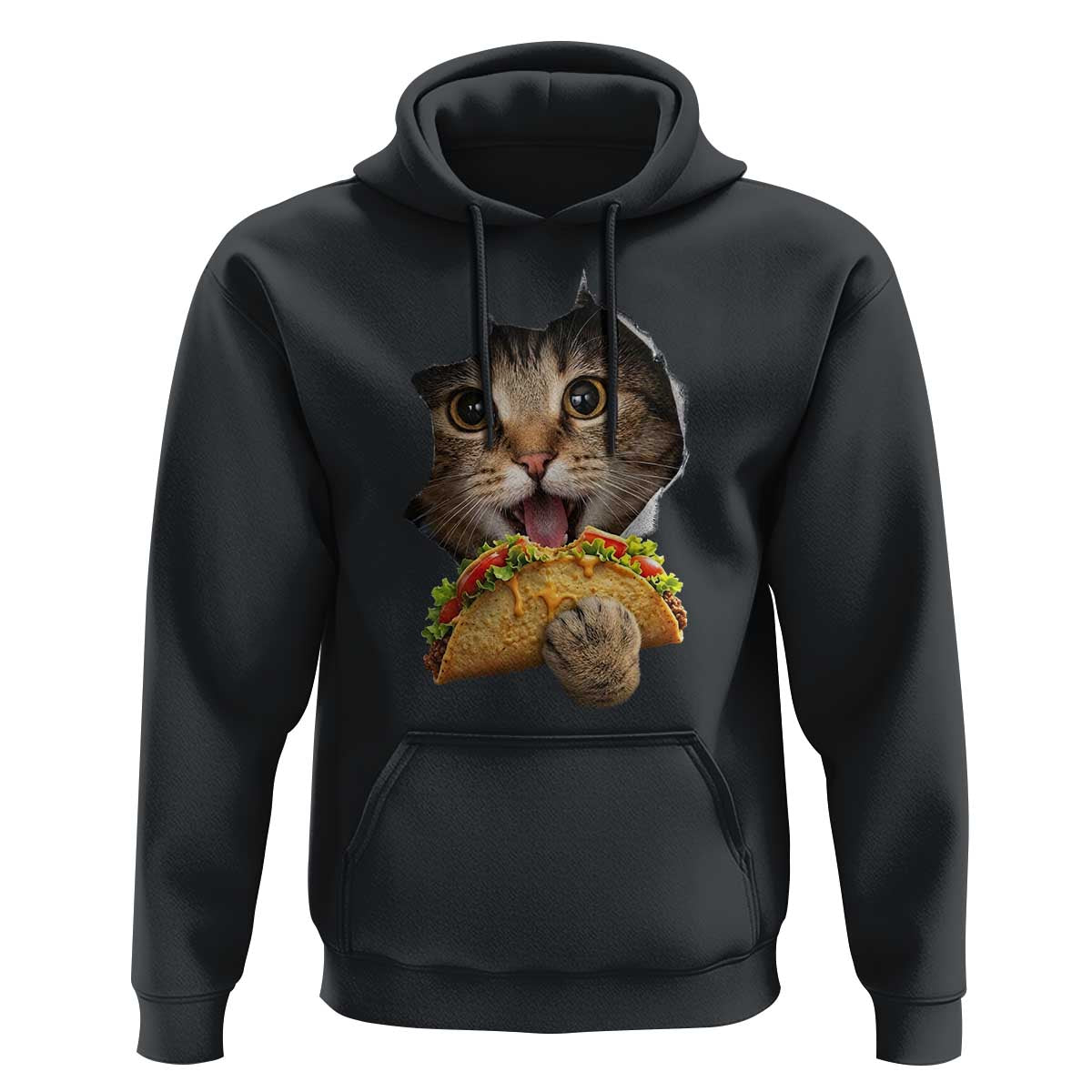 Funny Cat Eating Taco Hoodie Mexican Food Lover Gift
