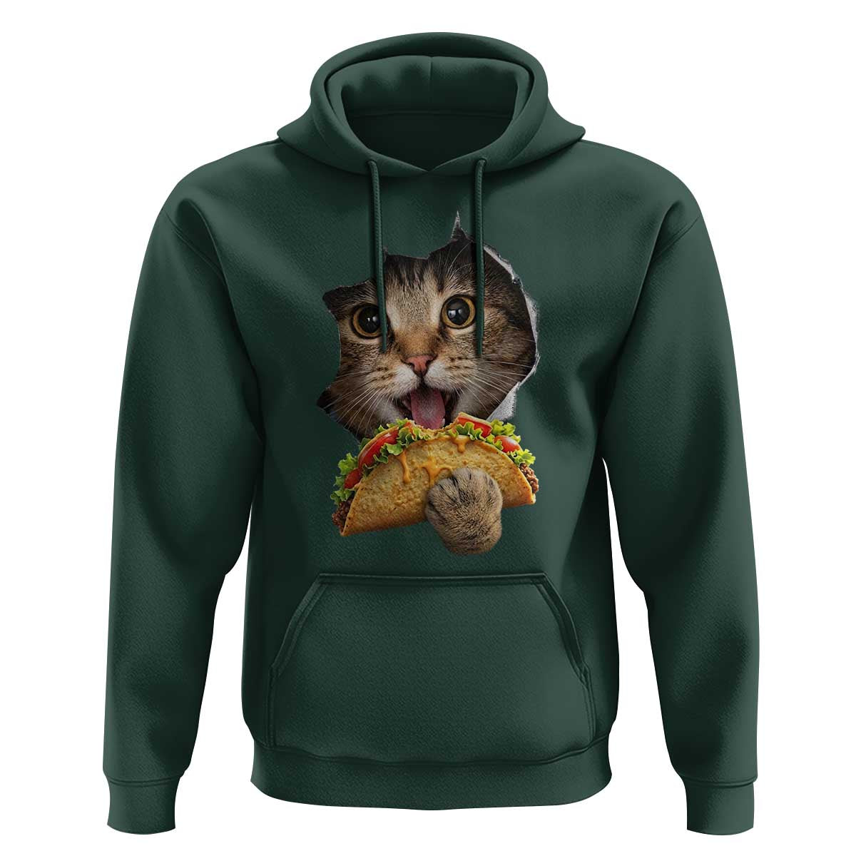 Funny Cat Eating Taco Hoodie Mexican Food Lover Gift