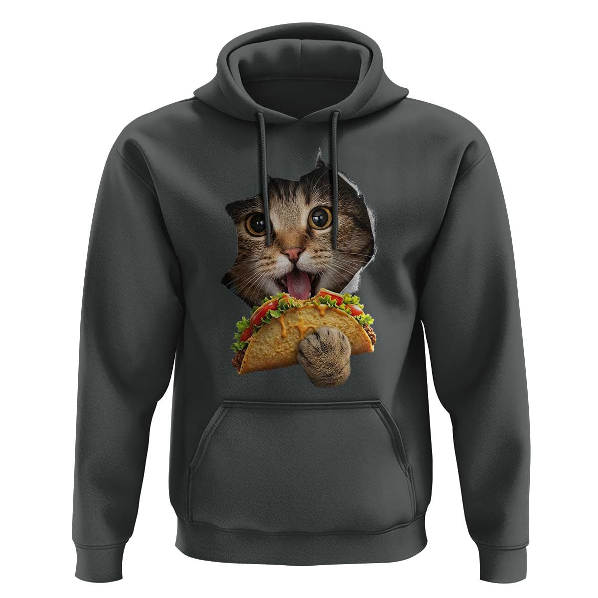 Funny Cat Eating Taco Hoodie Mexican Food Lover Gift