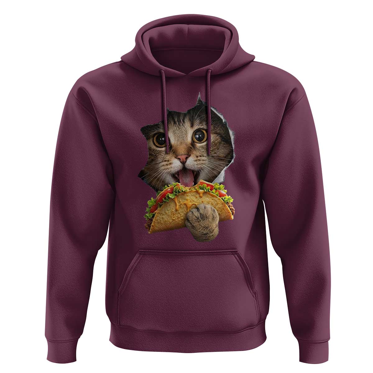 Funny Cat Eating Taco Hoodie Mexican Food Lover Gift