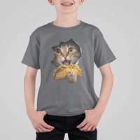 Funny Cat Eating Taco T Shirt For Kid Mexican Food Lover Gift