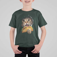 Funny Cat Eating Taco T Shirt For Kid Mexican Food Lover Gift