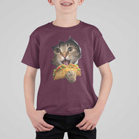 Funny Cat Eating Taco T Shirt For Kid Mexican Food Lover Gift