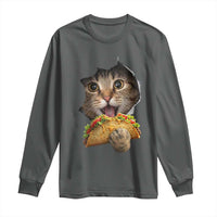 Funny Cat Eating Taco Long Sleeve Shirt Mexican Food Lover Gift