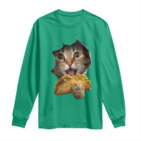 Funny Cat Eating Taco Long Sleeve Shirt Mexican Food Lover Gift