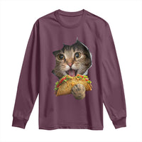 Funny Cat Eating Taco Long Sleeve Shirt Mexican Food Lover Gift