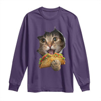 Funny Cat Eating Taco Long Sleeve Shirt Mexican Food Lover Gift