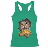 Funny Cat Eating Taco Racerback Tank Top Mexican Food Lover Gift