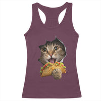 Funny Cat Eating Taco Racerback Tank Top Mexican Food Lover Gift
