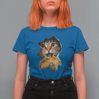 Funny Cat Eating Taco T Shirt For Women Mexican Food Lover Gift
