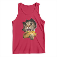 Funny Cat Eating Taco Tank Top Mexican Food Lover Gift