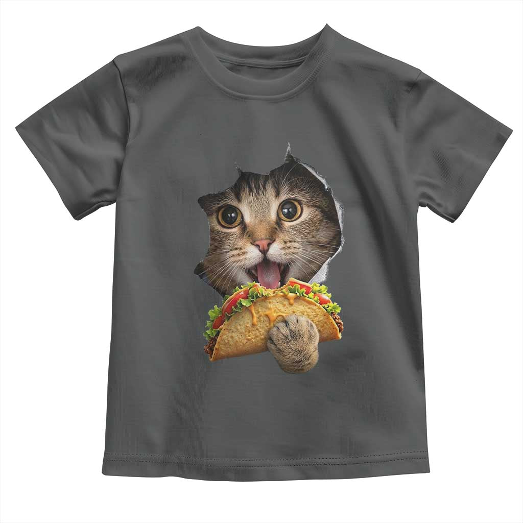 Funny Cat Eating Taco Toddler T Shirt Mexican Food Lover Gift