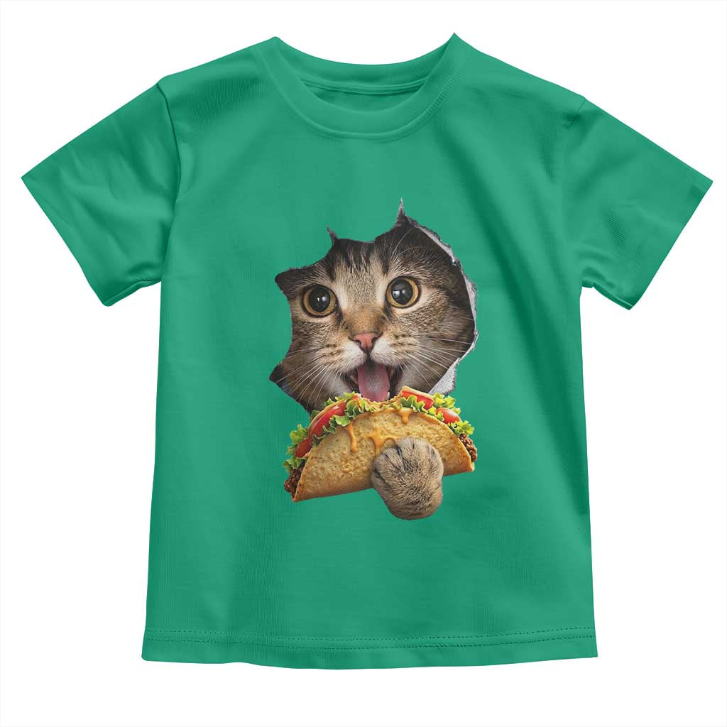 Funny Cat Eating Taco Toddler T Shirt Mexican Food Lover Gift