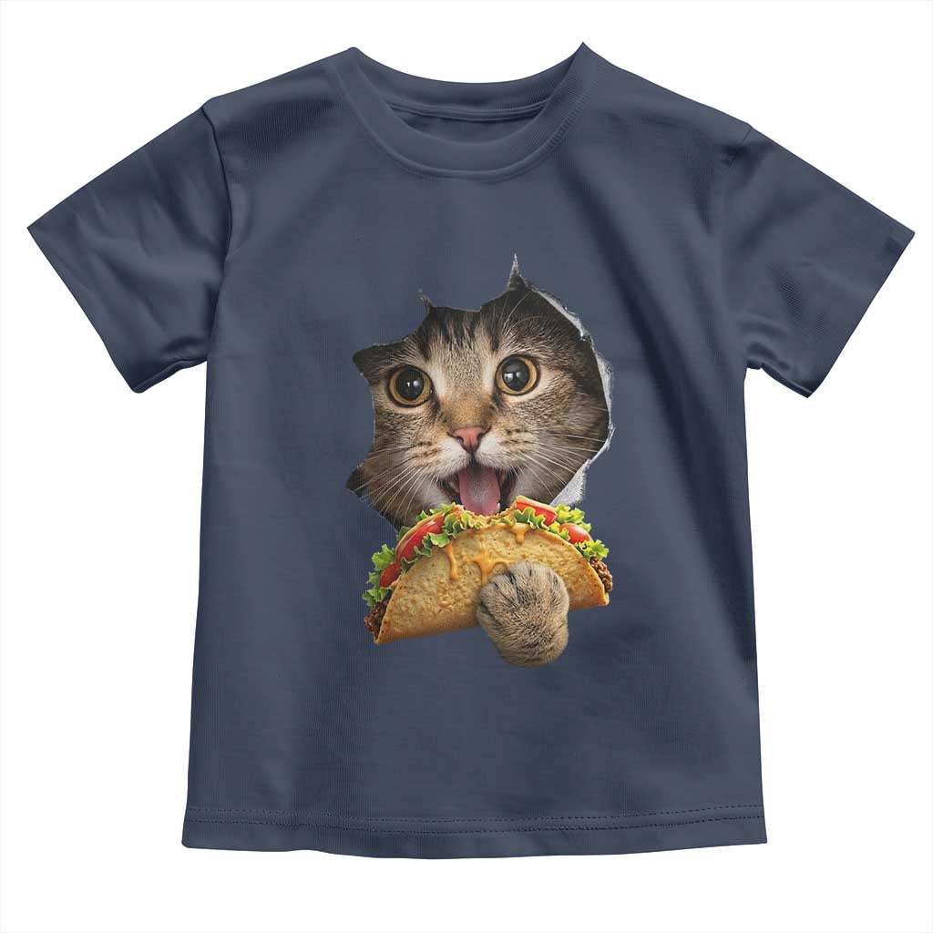 Funny Cat Eating Taco Toddler T Shirt Mexican Food Lover Gift