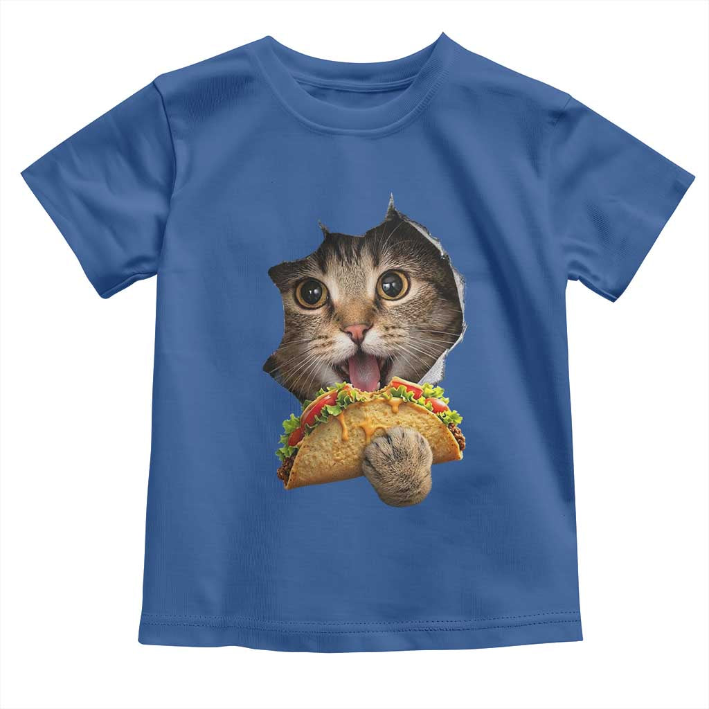 Funny Cat Eating Taco Toddler T Shirt Mexican Food Lover Gift