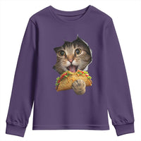 Funny Cat Eating Taco Youth Sweatshirt Mexican Food Lover Gift