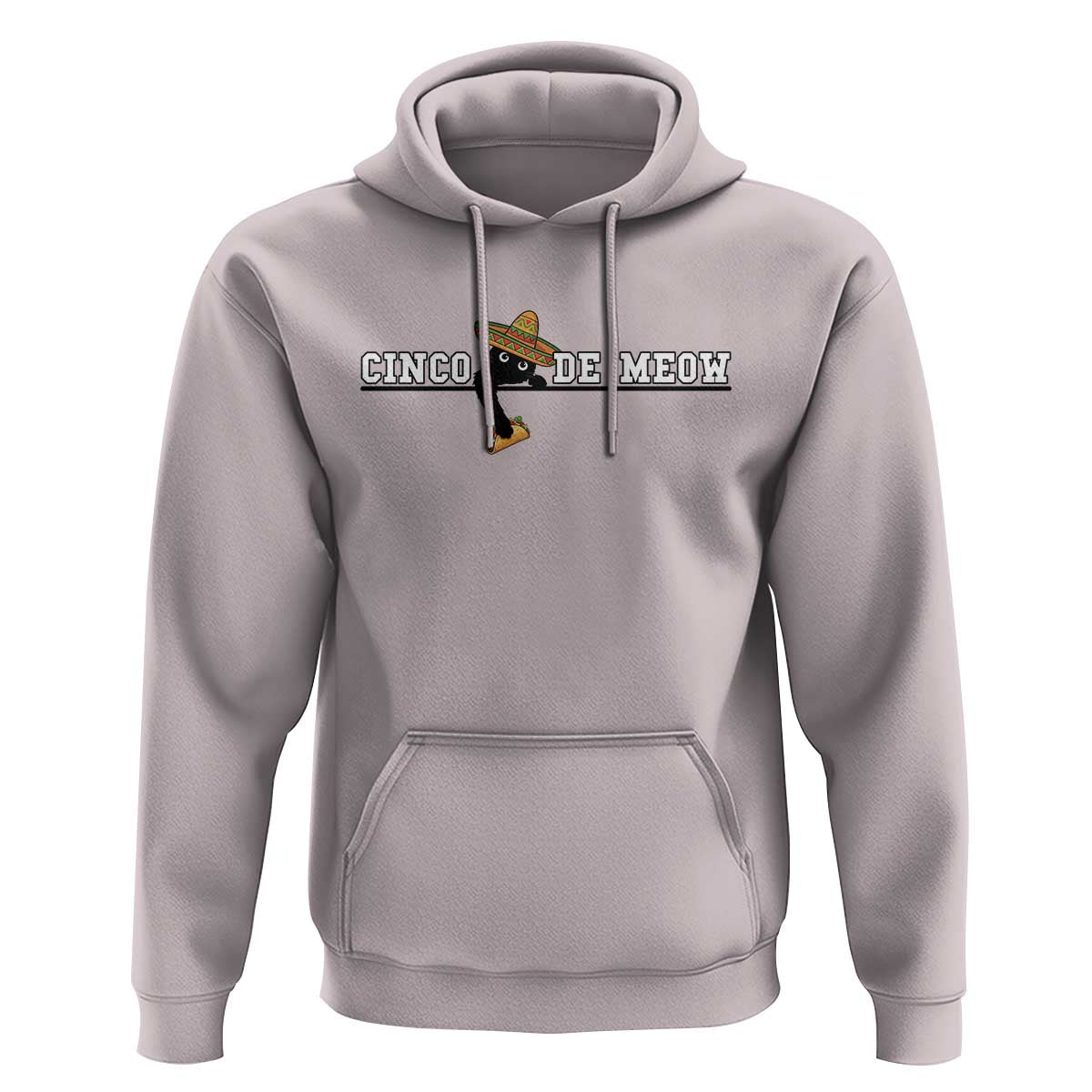Funny Cinco De Meow Hoodie Cute Black Cat Eating Taco