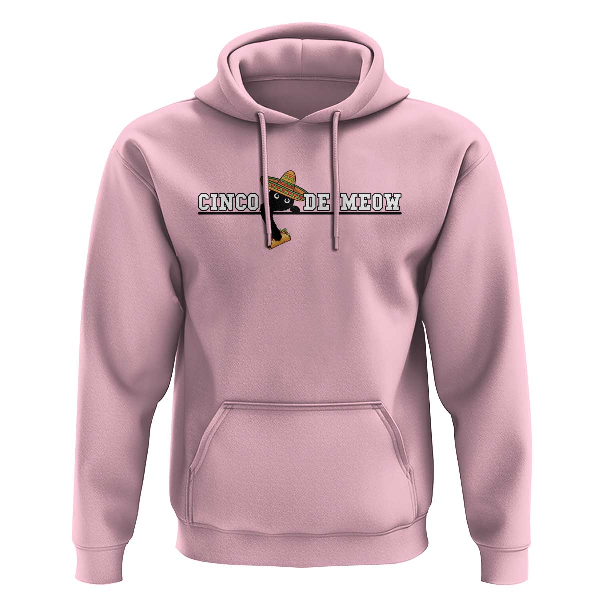 Funny Cinco De Meow Hoodie Cute Black Cat Eating Taco