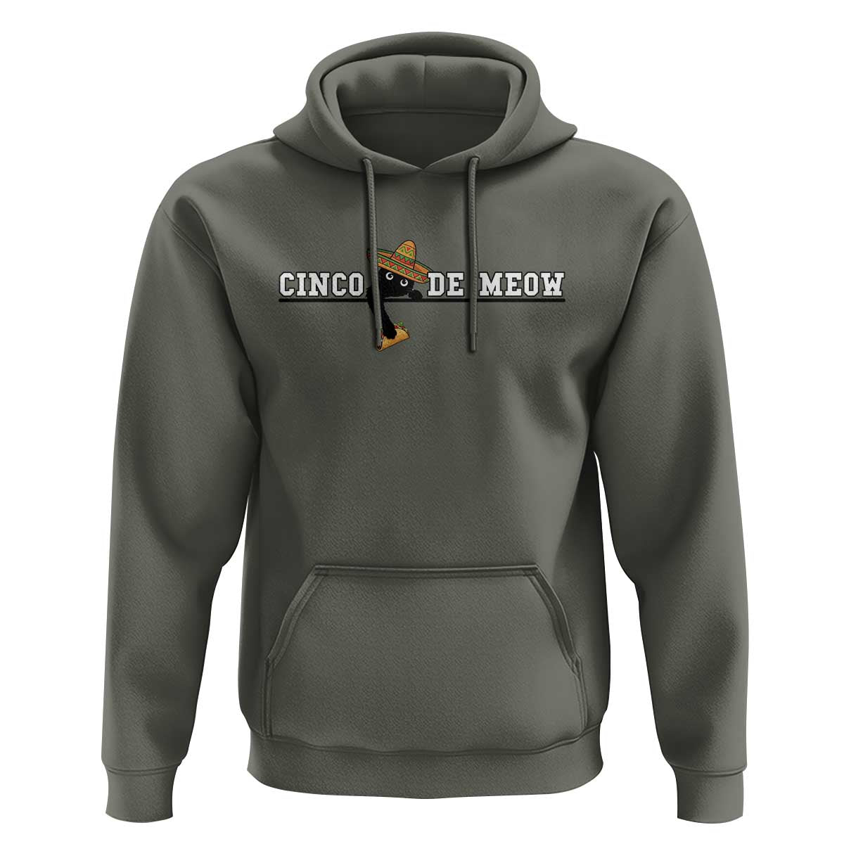 Funny Cinco De Meow Hoodie Cute Black Cat Eating Taco
