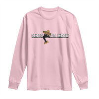Funny Cinco De Meow Long Sleeve Shirt Cute Black Cat Eating Taco