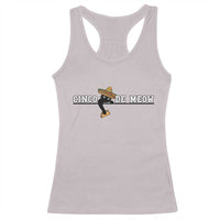 Funny Cinco De Meow Racerback Tank Top Cute Black Cat Eating Taco