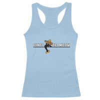 Funny Cinco De Meow Racerback Tank Top Cute Black Cat Eating Taco