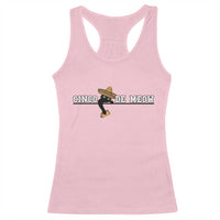 Funny Cinco De Meow Racerback Tank Top Cute Black Cat Eating Taco