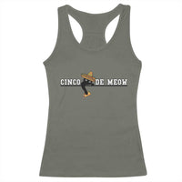 Funny Cinco De Meow Racerback Tank Top Cute Black Cat Eating Taco