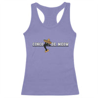 Funny Cinco De Meow Racerback Tank Top Cute Black Cat Eating Taco