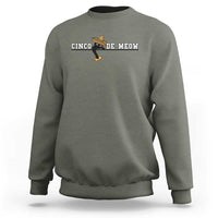 Funny Cinco De Meow Sweatshirt Cute Black Cat Eating Taco
