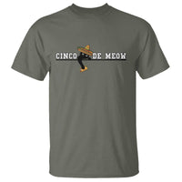 Funny Cinco De Meow T Shirt Cute Black Cat Eating Taco
