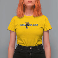 Funny Cinco De Meow T Shirt For Women Cute Black Cat Eating Taco