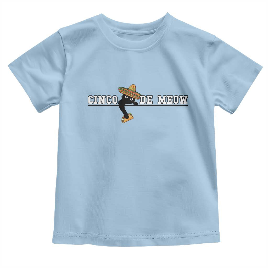 Funny Cinco De Meow Toddler T Shirt Cute Black Cat Eating Taco