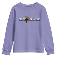 Funny Cinco De Meow Youth Sweatshirt Cute Black Cat Eating Taco