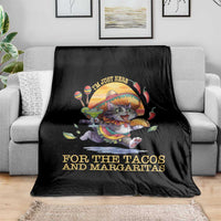 Funny Cinco De Mayo Cat Throw Blanket Just Here For The Tacos And Margaritas