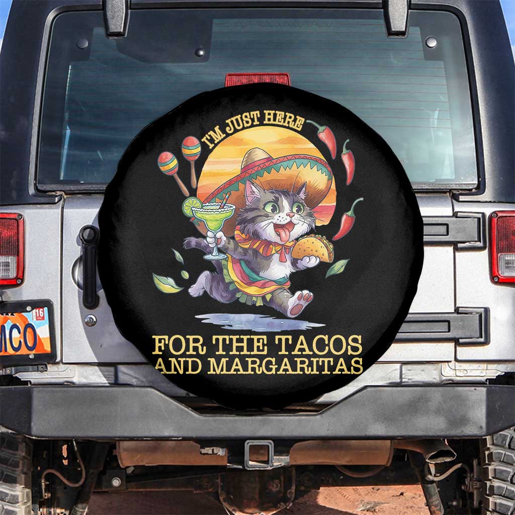 Funny Cinco De Mayo Cat Spare Tire Cover Just Here For The Tacos And Margaritas