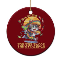 Funny Cinco De Mayo Cat Ceramic Ornament Just Here For The Tacos And Margaritas