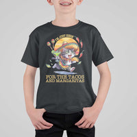 Funny Cinco De Mayo Cat T Shirt For Kid Just Here For The Tacos And Margaritas