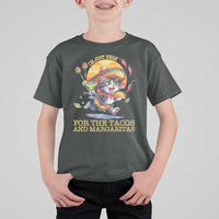 Funny Cinco De Mayo Cat T Shirt For Kid Just Here For The Tacos And Margaritas
